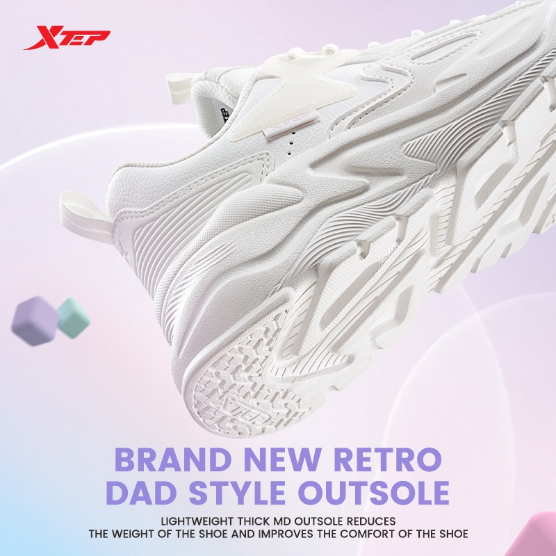 Giày thể thao XTEP phối lưới thoáng khí phong cách retro trẻ trung thời trang dành cho nữ