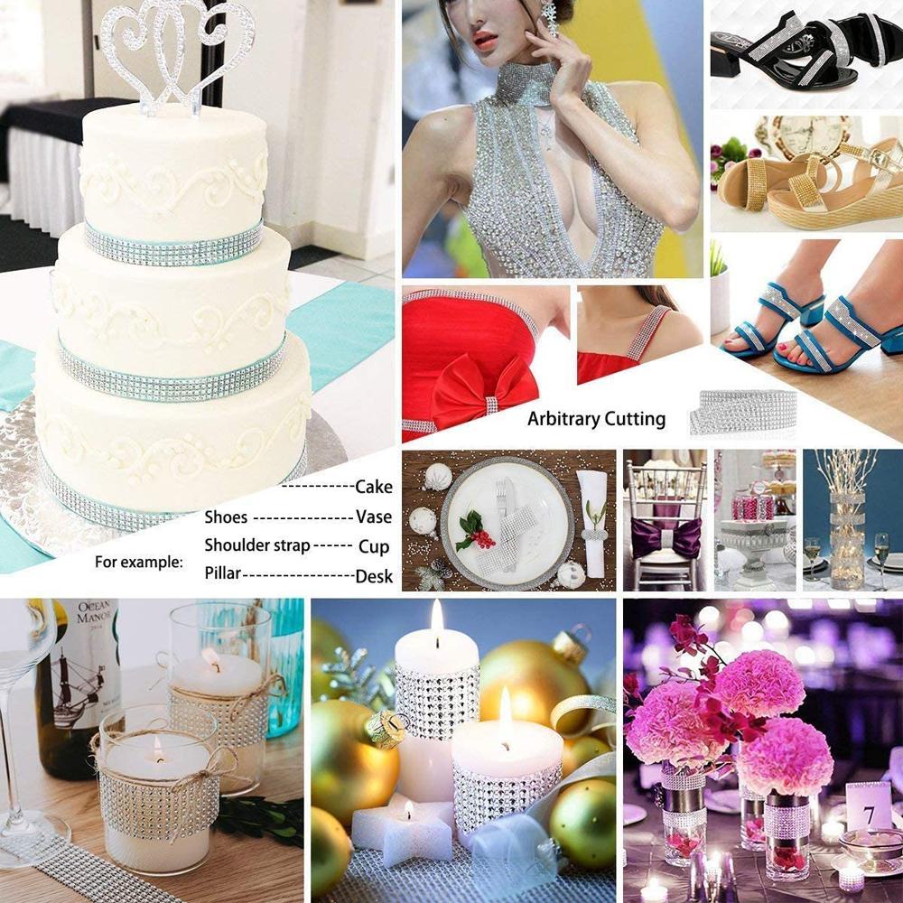 ZAIJIE24 Cuộn Băng Dính Đính Kim Cương Giả Tự Dính Trang Trí Điện Thoại Xe Hơi Dài 1