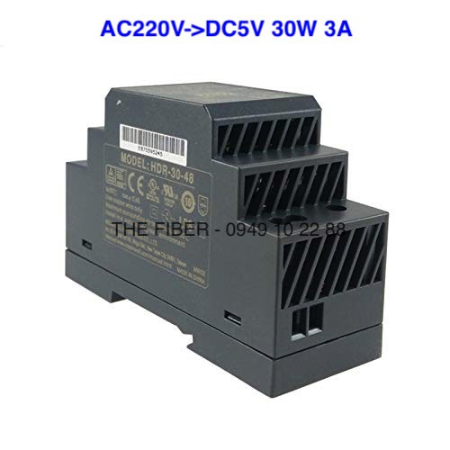 Bộ đổi nguồn điện HDR-30-5 AC220V - DC5V 30W 3A gắn thanh RAY - DIN Rail - Hãng Meanwell