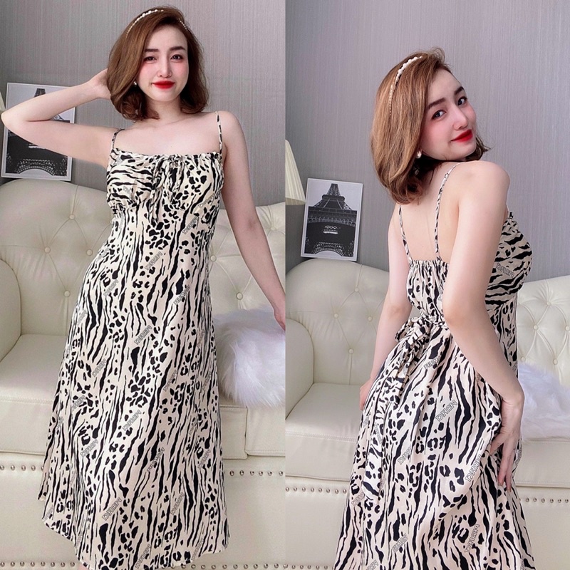 Đầm ngủ sexy mặc nhà LỤA LATIN rút nơ 2 dây cực sang và quyên rũ