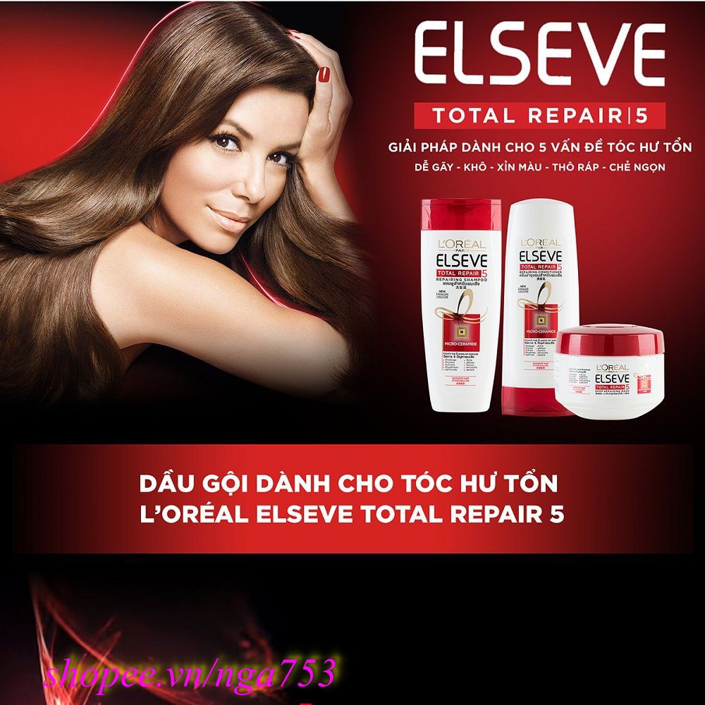 Dầu Gội 330ml Phục Hồi Tóc L'oreal Elseve Total Repair 5 Conditioner, Chính Hãng.