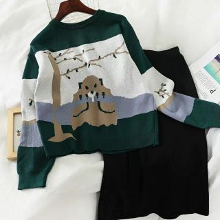 [ Ord ] Set áo chân váy len siêu xinh