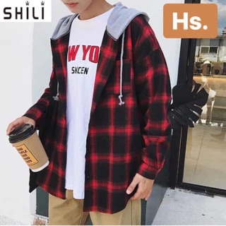 Áo sơ mi phối mũ H&SU