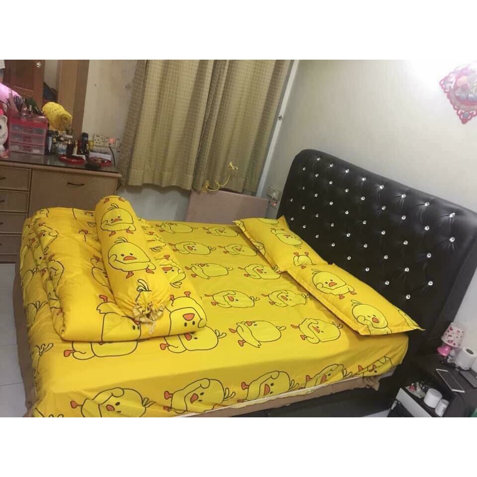 Sài Gòn Bộ ga gối 3 món Drap 1m2x2m vịt vàng mẫu mới