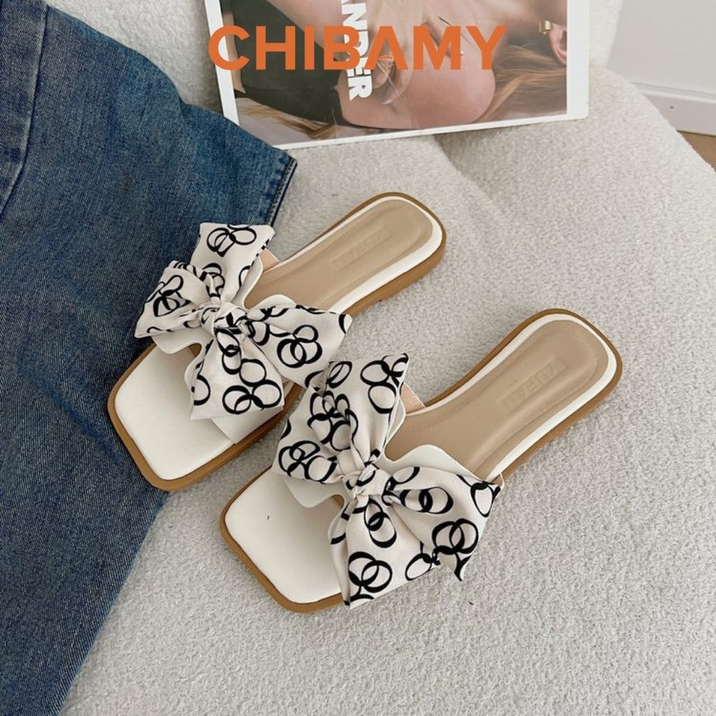 Dép Thời Trang Nữ Thắt Nơ Tiểu Thư phong cách tiểu thư đi biển, đi chơi - ChiBamy Shoes
