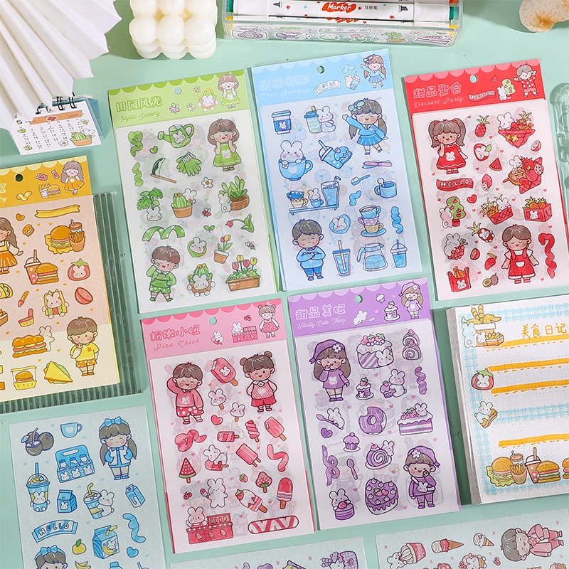 Set 4 Miếng Dán Trang Trí Dễ Thương Cho Nhật Ký