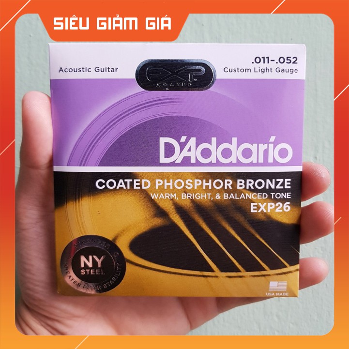 Dây Đàn Guitar Acoustic D'Addario EXP 26 [Size 11] - Tặng kèm Pick gảy