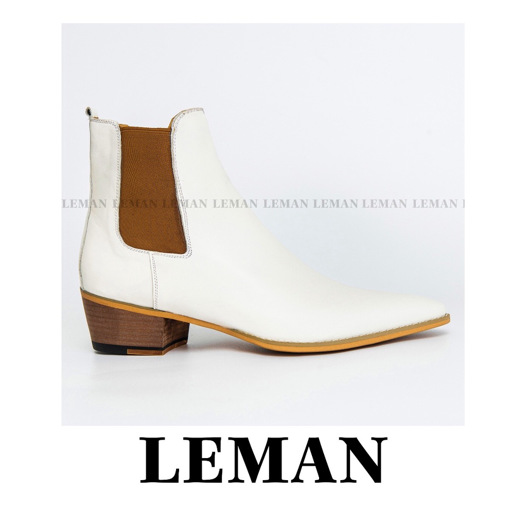 [ HÀNG CAO CẤP ] GIÀY CHELSEA BOOTS SƠN TÙNG MTP  NAM DA THẬT 100% - LEMAN - MÀU BE HOT TREND-TĂNG CHIỀU CAO 5CM | BigBuy360 - bigbuy360.vn