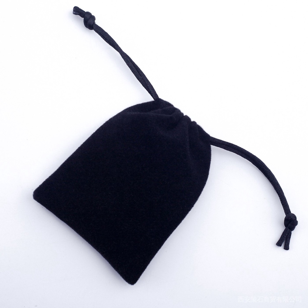Flannel bag jewelry drawstring bag earphone flannel storage bag black flannel bag spot wholesale