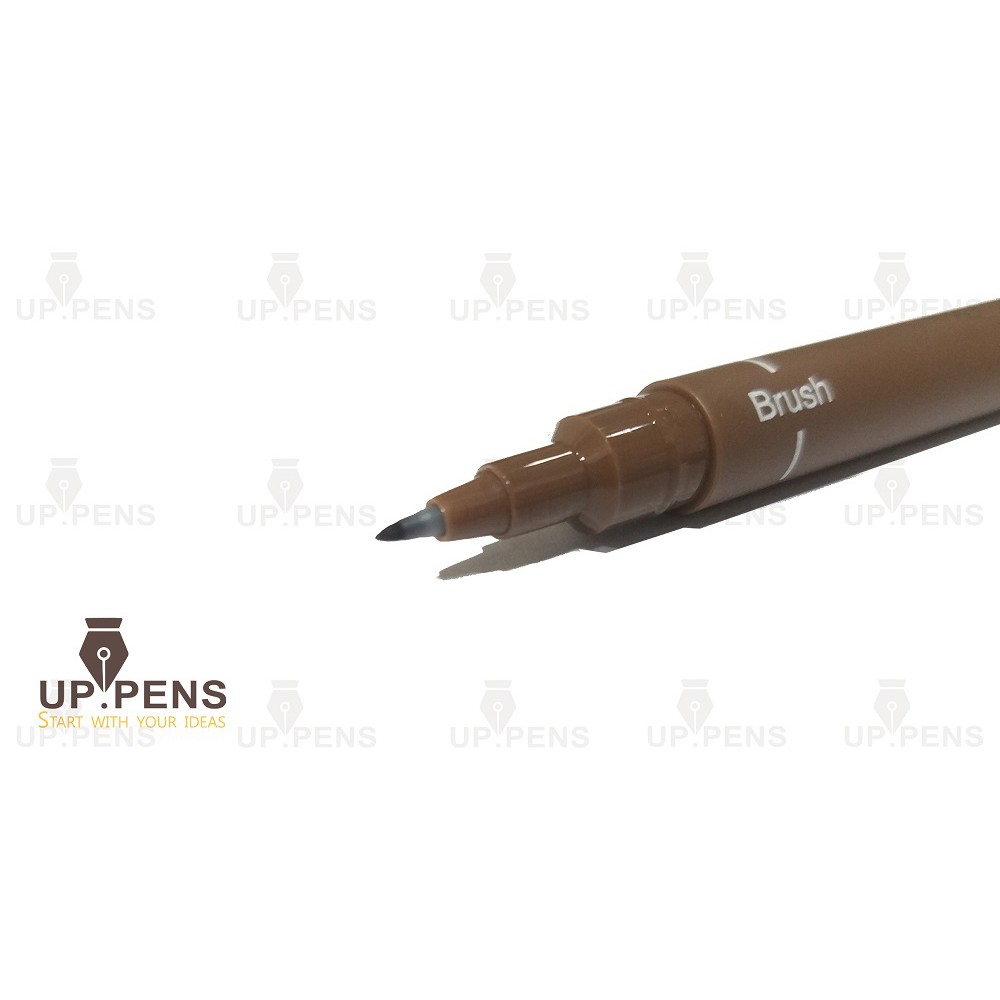 Bút lông viết chữ calligraphy Uni Pin Fine Line - Brush - Màu nâu (Sepia)