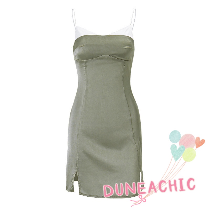 Đầm hai dây DUNEA L0802 phối kéo khoá thời trang cho nữ