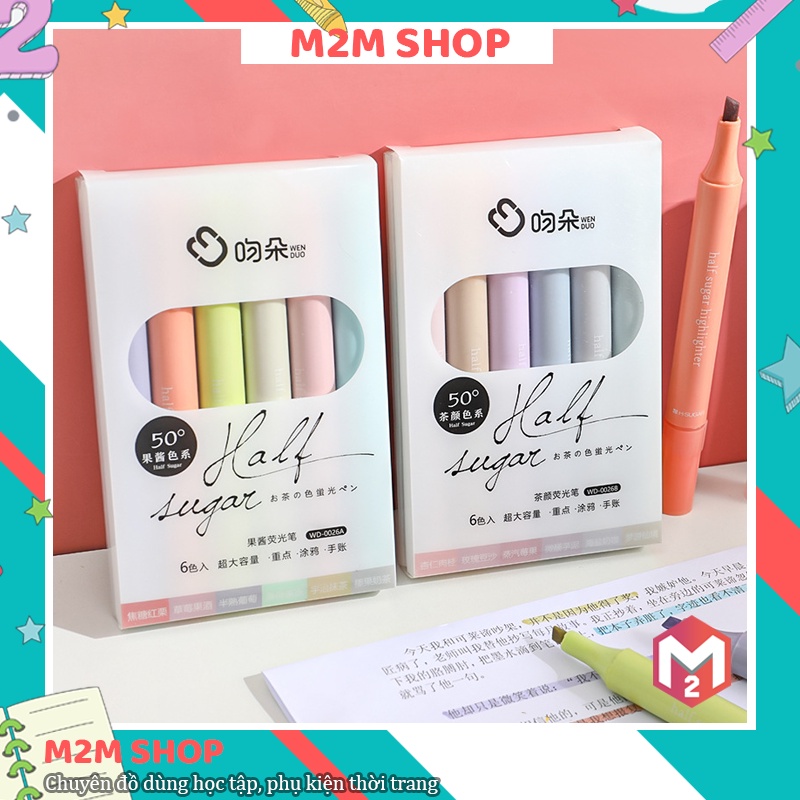 Set bút highlight pastel dạ quang nhiều màu sắc cute dễ thương