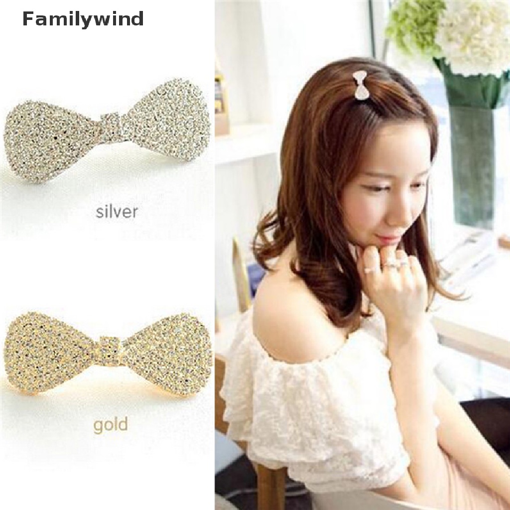 Kẹp tóc hình nơ đính pha lê thời trang 2017 sáng tạo cho nữ