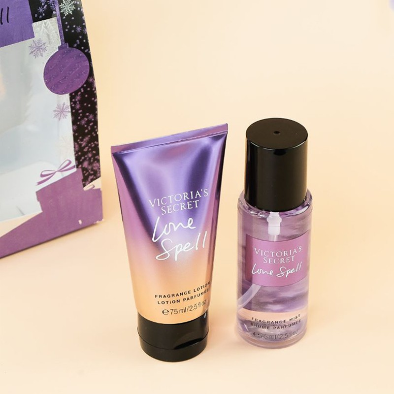 [Hàng Mỹ] Bộ sản phẩm xịt thơm và dưỡng thể Victoria’s Secret Love Spell 75ml x 2
