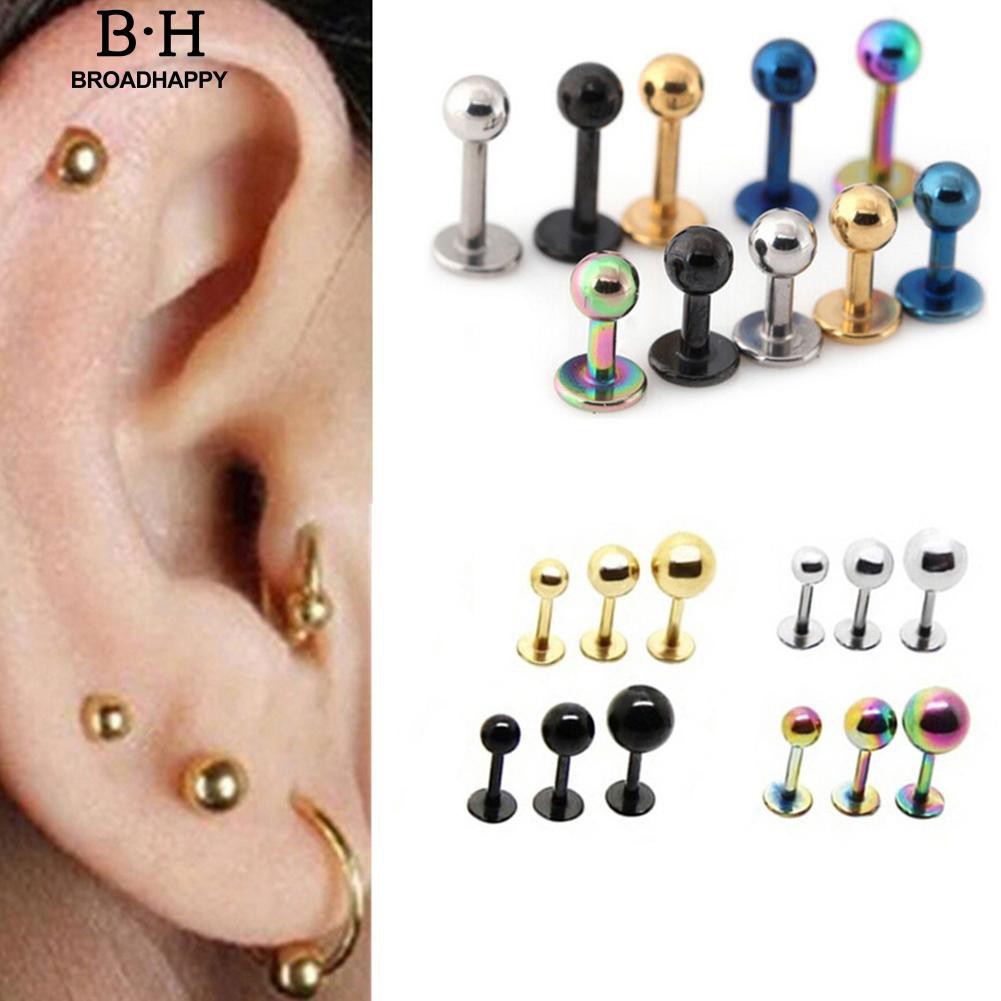 Broadhappy 2 Pcs Titanium Surgical Hipsters Small Stud Earring Jewelry