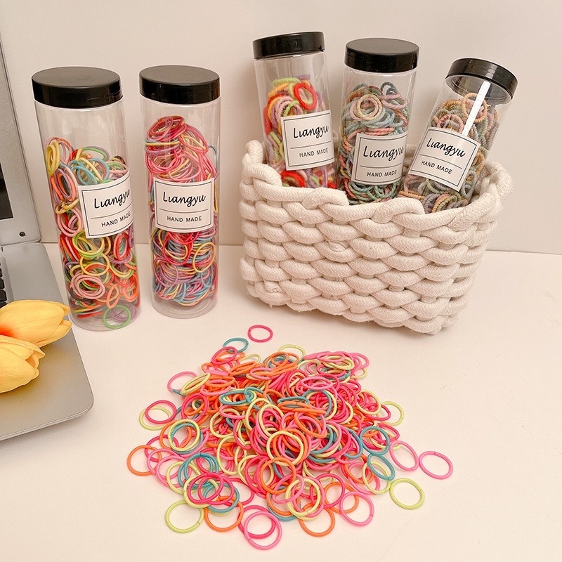 Set 300 Dây Thun Buộc Tóc Dùng Một Lần Thời Trang Hàn Quốc Đơn Giản Không Làm Tổn Thương Tóc