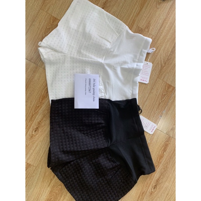 Quần short ống rộng sọc ô caro cho mẹ bầu🍒hàng quảng châu