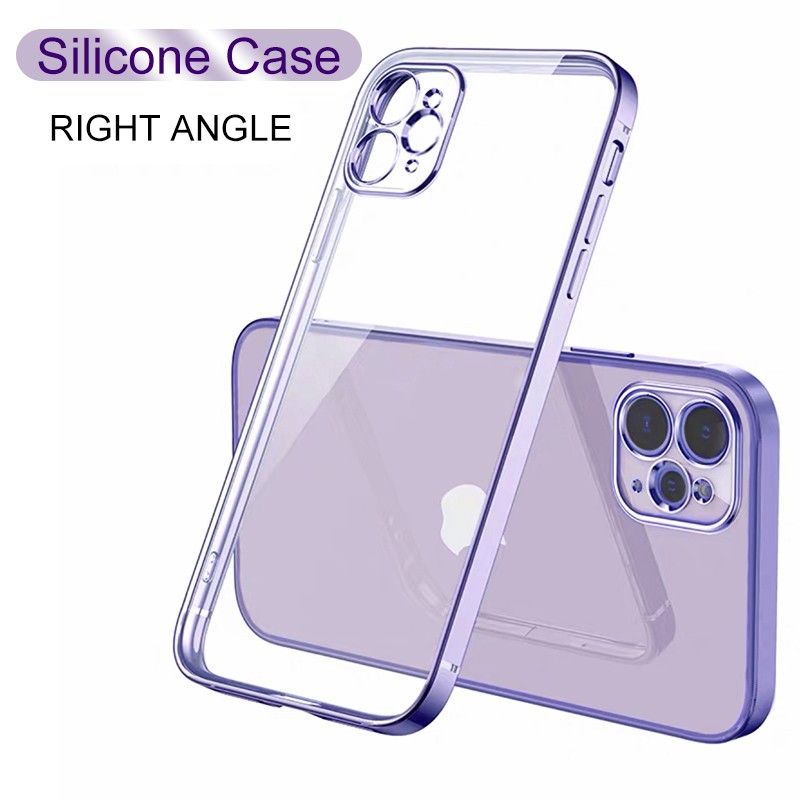 Ốp lưng trong suốt bằng silicon sang trọng cho Iphone 11 Pro Max Mạ góc phải trong suốt Vỏ mềm trong suốt cho Iphone 12 pro max xs max x xr x soft case