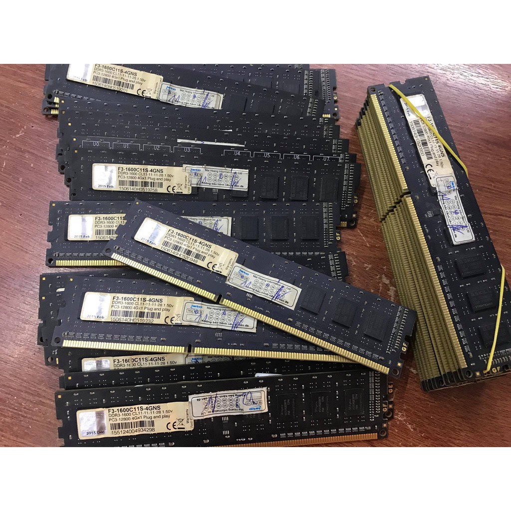 Ram 4G DDR3/1600 Gskil tản lá hoặc tản thép đỏ đẹp 95