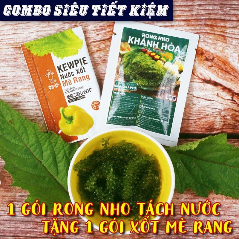 Combo 1 Gói Rong Nho Tách Nước Khánh Hoà 25Gr + 1 Gói Mè Rang 15ml | BigBuy360 - bigbuy360.vn