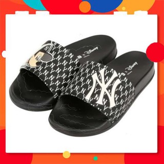 Dép Quai Ngang, Dép Mickey Đen In Chữ NY Thời Trang Nam Nữ Đi Chơi Đi Trong Nhà Full Size 36-43