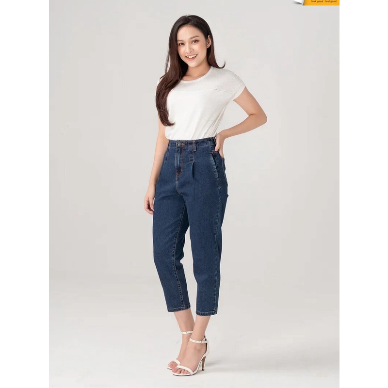 Quần Jean Baggy Nữ YODY Cạp Liền Trơn Lưng Cao Co Giãn Tốt Tôn Dáng Chất Liệu cao cấp Mã SP QJN3076