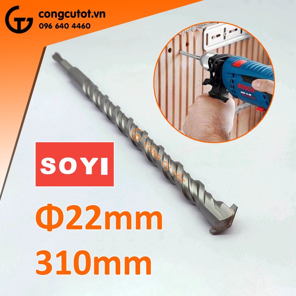 Mũi khoan xuyên tường 310mm Soyi Φ22mm