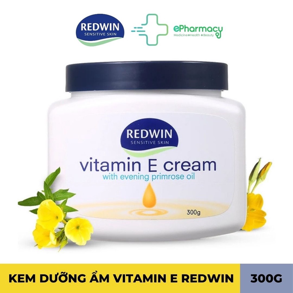 Kem dưỡng ẩm REDWIN VITAMIN E CREAM [300g] - Kem dưỡng da Redwin mềm mại, ẩm mịn