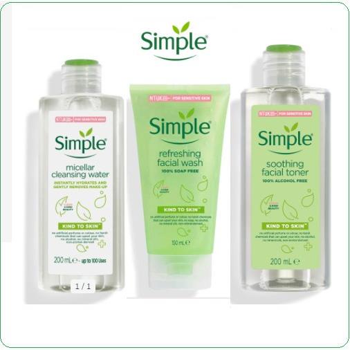 Nước Hoa Hồng Simple Toner Simple Dưỡng Ẩm Da Mặt Da Dầu Mụn, Nhạy Cảm - Cindy Hằng