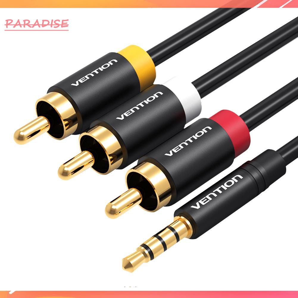 Dây Cáp Âm Thanh Video Av Chuyển Đổi Từ 1 Vention 3.5mm Male Sang 3 Rca Male