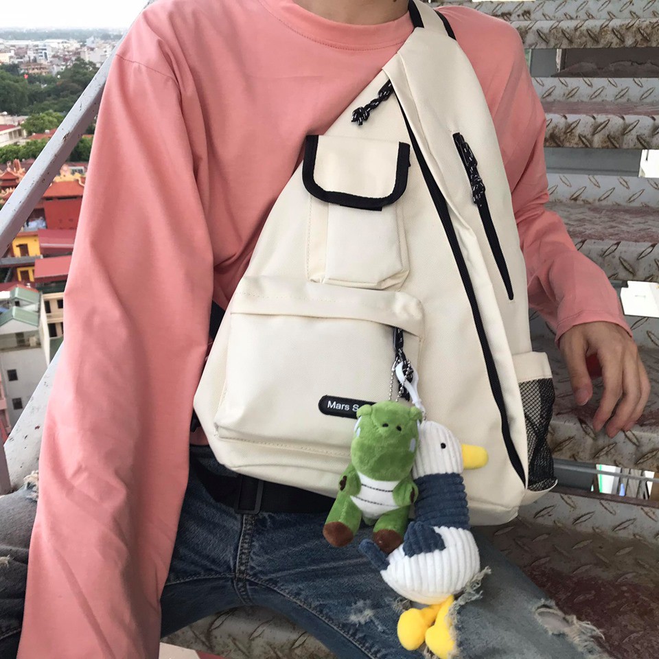 Túi đi học đeo chéo đựng laptop nhiều ngăn phong cách Hàn Quốc