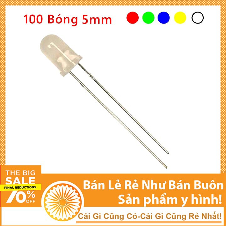 Combo 100 Led Đục Phi 5mm Giá Rẻ 69