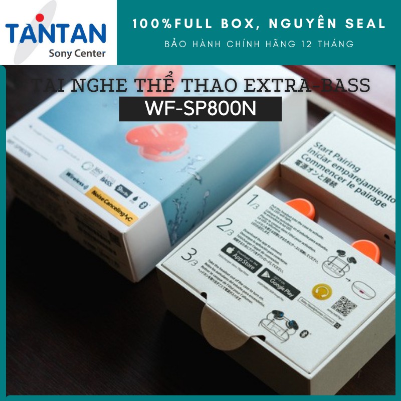 Tai Nghe Thể Thao CHỐNG ỒN EXTRA-BASS Sony WF-SP800N | Bluetooth 5.0 - Chống nước ,bụi IP55 - Điều khiển cảm ứng - 26H