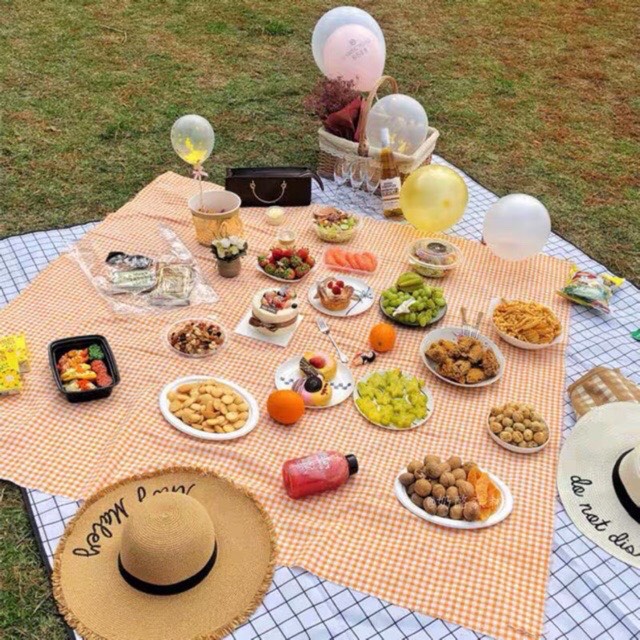 Khăn trải bàn vintage, khăn trải bàn caro chất liệu PVC dùng trang trí bàn ăn, làm phông nền, chụp ảnh picnic