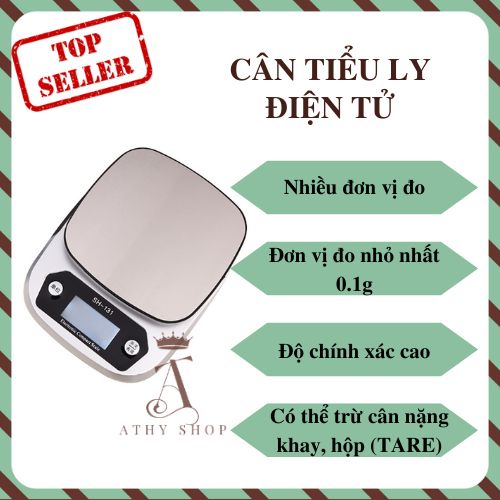 CÂN ĐIỆN TỬ NHÀ BẾP 3KG, cân đồ ăn thực phẩm chuẩn xác 0.1g, SH-131 cân mini, kitchen electronic scale