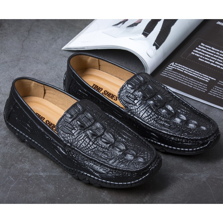 Giày lười da bò dập vân cá sấu Tino | BigBuy360 - bigbuy360.vn