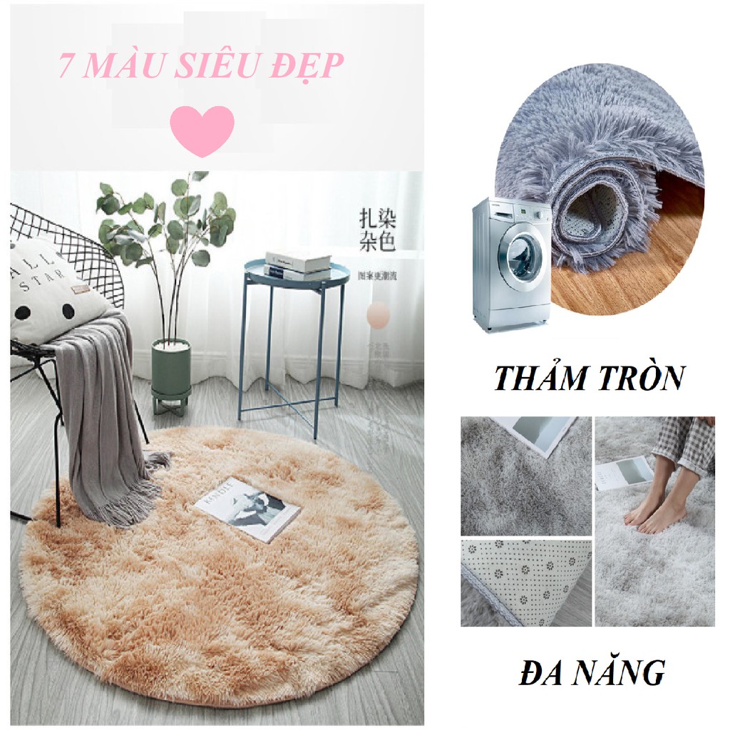 Thảm Tròn Đường Kính 1 mét 2 Trang Trí Nội Thất Phòng Ngủ - Nội Thất De_co Hàng Loại 1 Siêu Đẹp