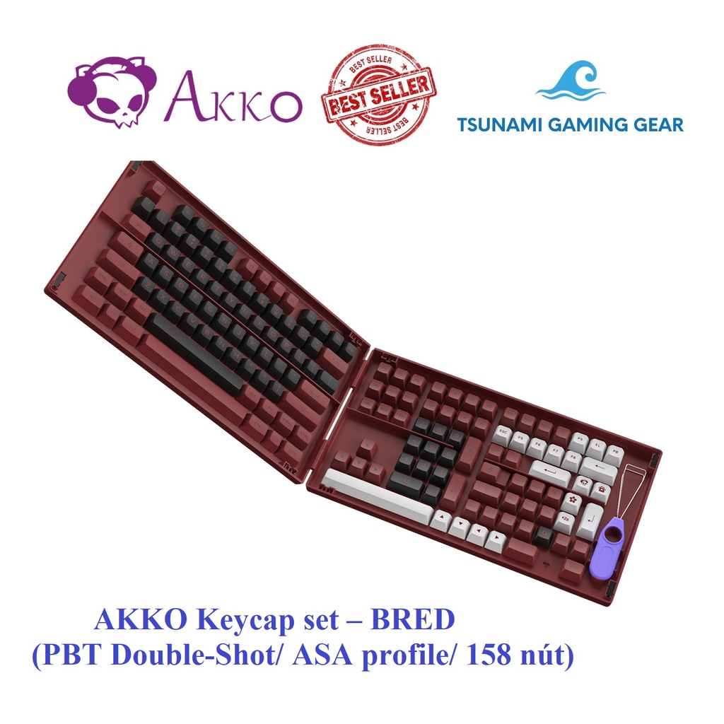 Bộ keycap phím cơ AKKO Keycap set – BRED (PBT DoubleShot/ ASA profile/ 158 nút)