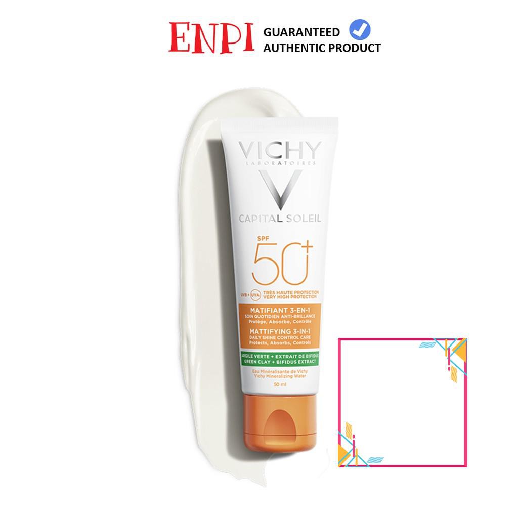 Kem chống nắng cho da dầu mụn Vichy Capital Soleil Mattifying 3-In-1 SPF 50