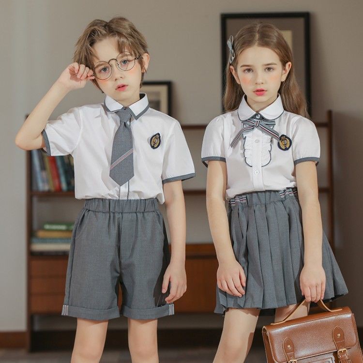 Đồng phục sân vườn mẫu giáo bộ đồ mùa hè mới tốt nghiệp ảnh quần áo học sinh tiểu lớp kiểu Anh jksinh viên