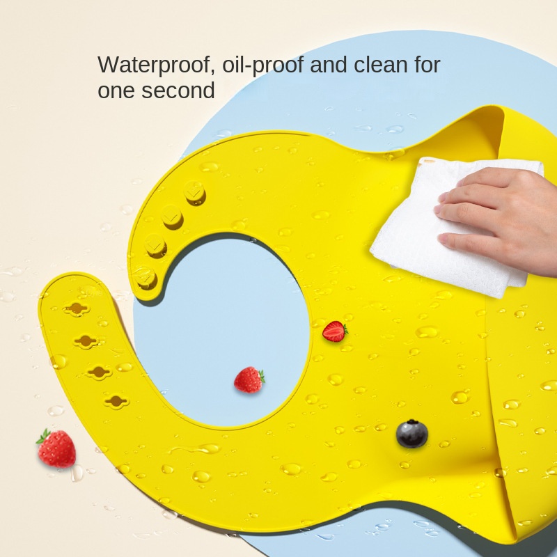 Yếm Ăn Ba Chiều Bằng Silicone Siêu Mềm Chống Thấm Nước Kích Thước Lớn Dành Cho Trẻ Em