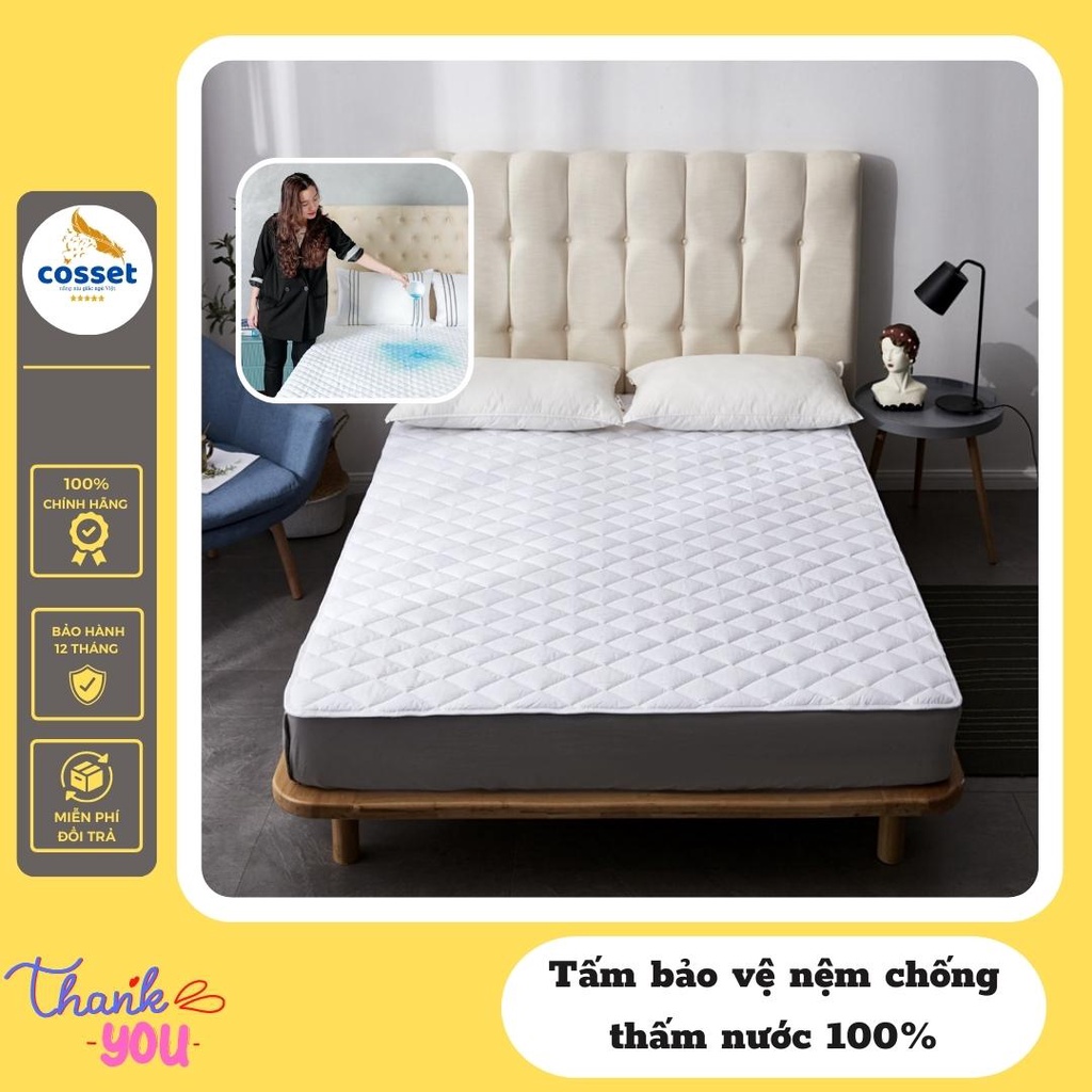 Tấm Lót Chống Thấm Bảo Vệ Nệm CAO CẤP - Chống Thấm Tuyệt Đối,Kháng Khuẩn,Mềm Mại An Toàn Sức Khỏe - Đủ Kích Thước