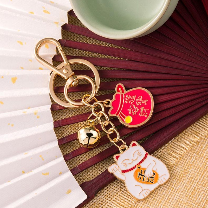 [15 MẪU] Móc khóa mèo Neko Nhật Bản có chuông/ cá Koi/ thẻ bài/ túi tiền - GSK09