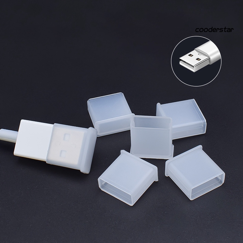 Bộ 5 nắp nhựa đậy cổng sạc USB chống bụi cho điện thoại