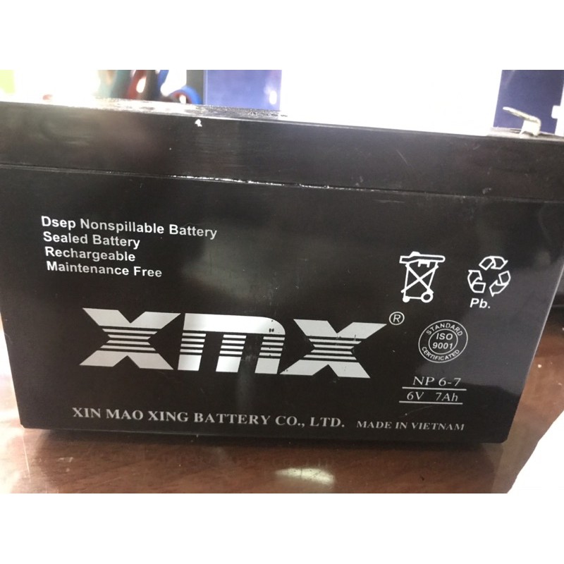 Bình ắc quy xe điện 6v loại lớn 6V7