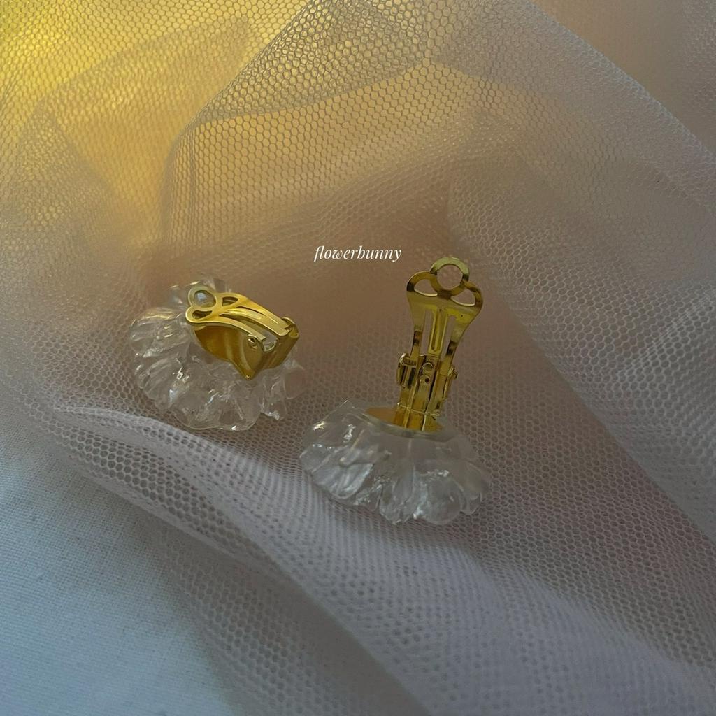 Khuyên tai hình bông hoa đính đá pha lê phong cách vintage