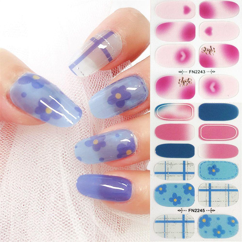 OCEANMAP Miếng Dán Trang Trí Móng Tay 3D Tự Dính Chống Thấm Nước Phong Cách Hàn Quốc Thanh Lịch Dành Cho Nữ