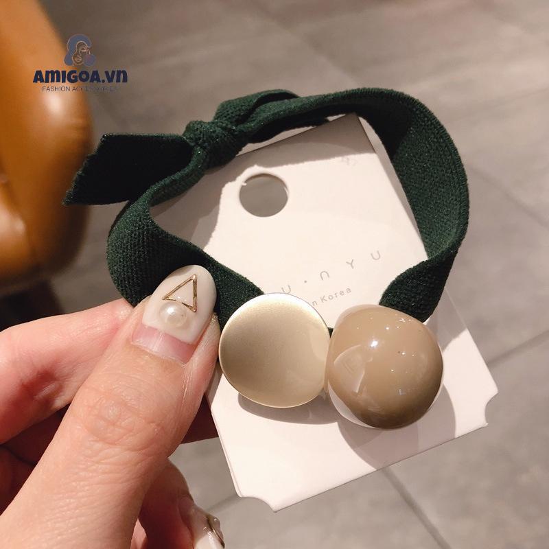 ✨✨Dây Buộc Tóc Bản Rộng Bằng Da Cao Su Kiểu Hàn Quốc Đơn Giản Cho Nữ