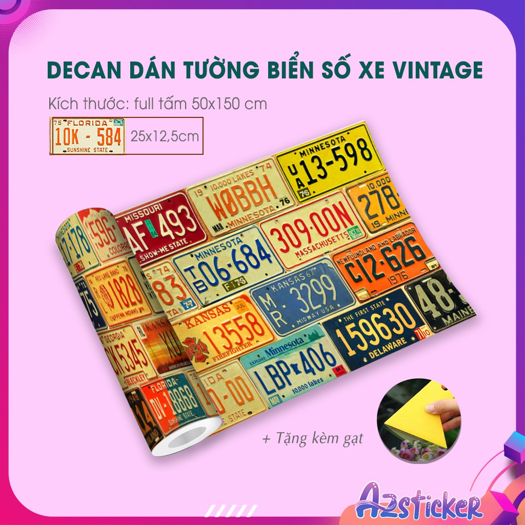 [Mua 5 Tặng 1] Decal Dán Tường Siêu Bền Chống Bay Màu Trang Trí Phòng Ngủ , Quán Baber , Cafe