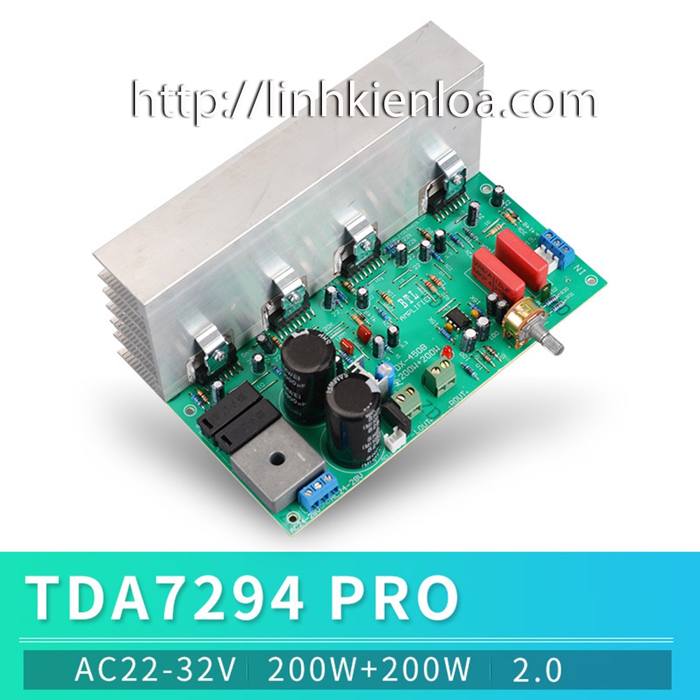 Mạch khuyếch đại công suất BTL 2.0 Sử dụng 4 IC TDA 7294 Công suất 200W + 200W